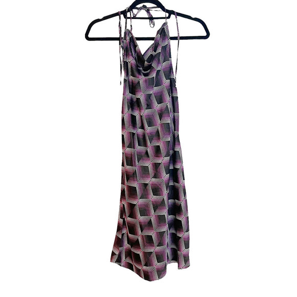 BP BE PROUD Cowl Neck Satin Dress In Purple Liza Print Size M NWOT - Picture 9 of 13